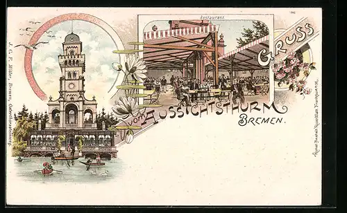 Lithographie Bremen, Restaurant Aussichtsturm
