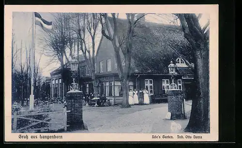 AK Langenhorn, Gasthaus Ude`s Garten von Otto Dams