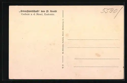 AK Cochem a. d. Mosel, Strausswirtschaft Moselmutter von P. Knodt