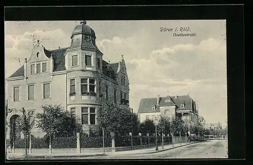 AK Düren i. Rhld., Partie in der Goethestrasse