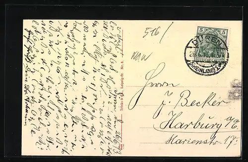 AK Düren i. Rhld., Partie in der Goethestrasse