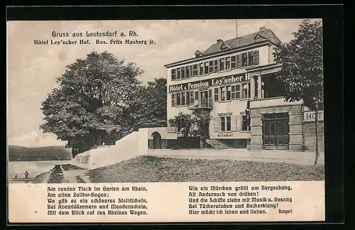 AK Leutesdorf a. Rh., Hotel Leyscher Hof, Bes.: Fritz Masberg jr.