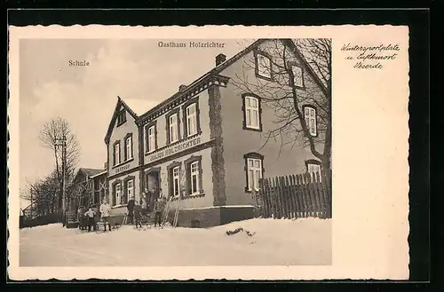 AK Veserde, Gasthaus Julius Holzrichter, Schule