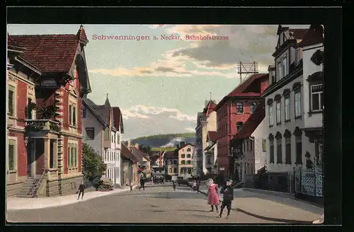 AK Schwenningen a. Neckar, Blick auf die Bahnhofstrasse