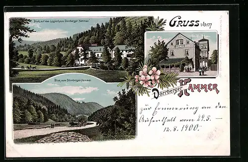 Lithographie Gräfenroda, Gasthaus Dörrberger Hammer
