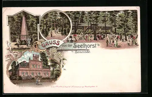 Lithographie Bemerode, Gasthaus Seelhorst