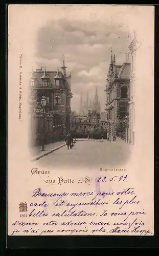 AK Halle a. S., Hagenstrasse am Stadtgottesacker