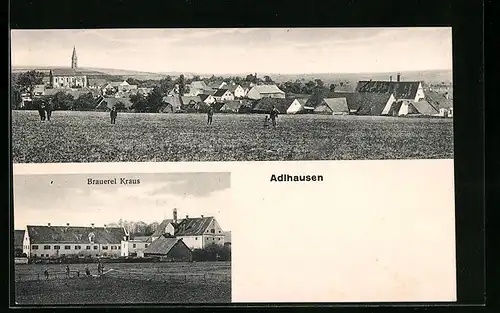 AK Adlhausen, Brauerei Kraus, Teilansicht