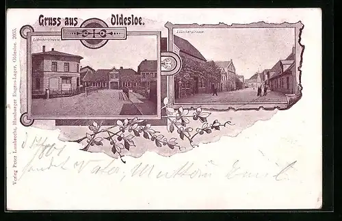AK Oldesloe, Lübeckerstrasse mit Gasthaus