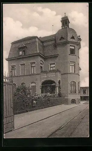 AK Heidelberg, Verwaltungsgebäude der Firma H. Fuchs, Eisenbahnwaggon-Fabrik
