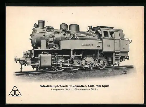 AK D-Nassdampf-Tenderlokomotive der Arn. Jung Lokomotivfabrik GmbH, Leergewicht 51,1 t