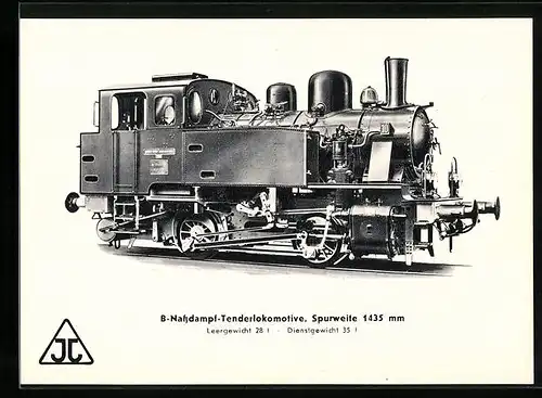AK B-Nassdampf-Tenderlokomotive der Arn. Jung Lokomotivfabrik GmbH, Leergewicht 28 t