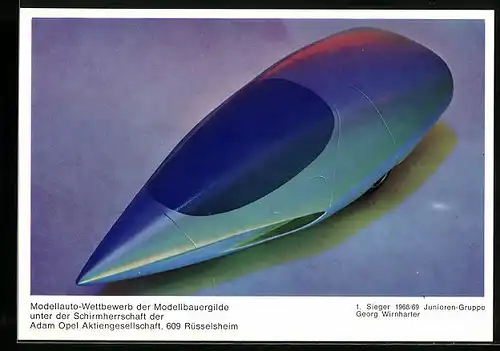 AK Modellauto-Wettbewerb, Schirmherrschaft Opel AG, 1. Sieger 1968 /69 Junioren