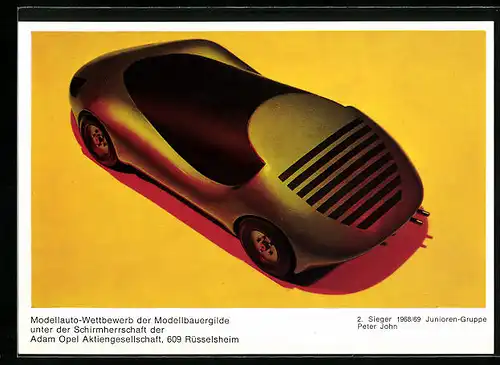 AK Modellauto-Wettbewerb, Schirmherrschaft Opel AG, 2. Sieger 1968 /69 Junioren