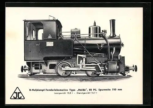 AK B-Nassdampf-Tenderlokomotive Type Holda der Firma Jung, Leergewicht 10,8 t