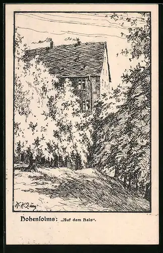 Künstler-AK Hohensolms, auf dem Hals