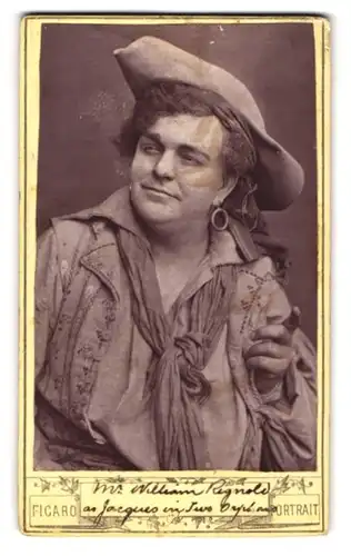 Fotografie William Wright, London, Portrait William Rignold als Jaques in Two Orphans, englischer Schauspieler