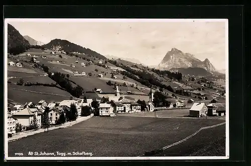 AK Alt St. Johann, Togg mit Schafberg, Panorama