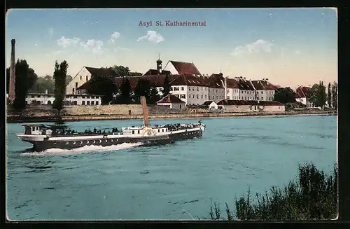 AK Diessenhofen, Asyl St. Katharinental, Dampfer