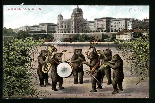 Künstler-AK Bern, Bärenkapelle, Teilansicht