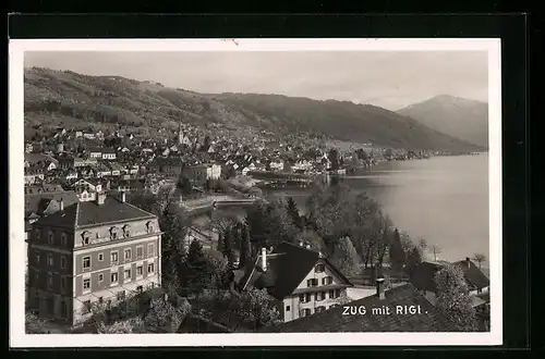 AK Zug, Teilansicht mit Rigi