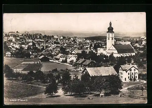 AK Flawil, Gesamtansicht des Ortes, Kirche