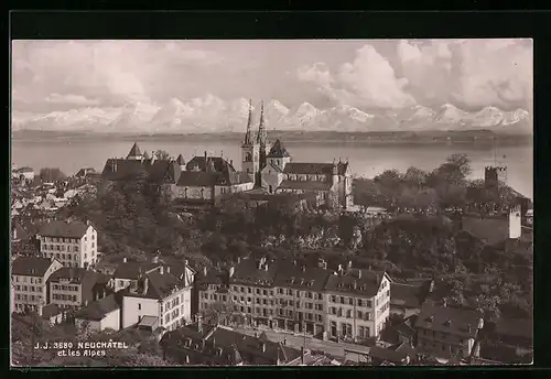 AK Neuchâtel, Teilansicht des Ortes