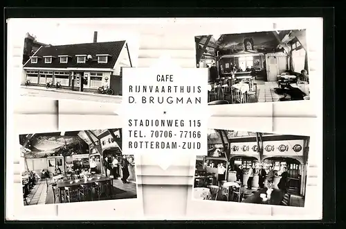 AK Rotterdam-Zuid, Cafe Rijnvaarthuis D. Brugman, Stadionweg 115