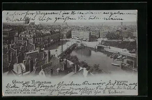 AK Rotterdam, Panorama aus der Vogelschau