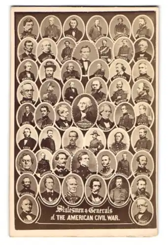 Fotografie Ashford Brot. & Co., London, Statesmen & Generals of the American Civil War, Washington, Lincoln, Grant, Dix