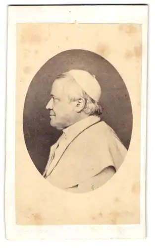 Fotografie unbekannter Fotograf und Ort, Portrait Papst Pius IX im Seitenprofil