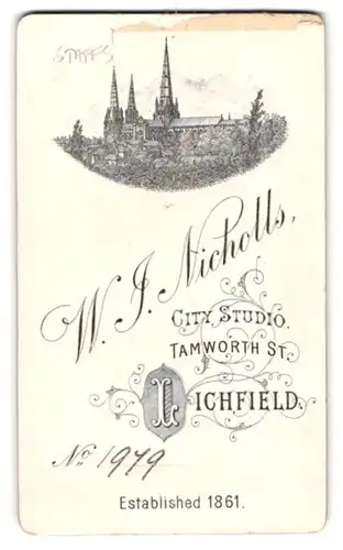 Fotografie W. J. Nicholls, Lichfield, Tamworth St., Ansicht Lichfield, Blick auf Lichfield Cathedral