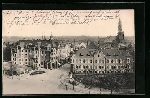 AK Zwickau i. Sa., Innere Plauenschestrasse