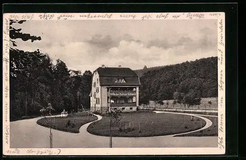 AK Breitenbach bei Zeitz, Schneidemühle, Hotel und Villa zur Zeitzer Schweiz
