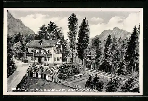 Künstler-AK Salzberg, Hotel Haus Linden