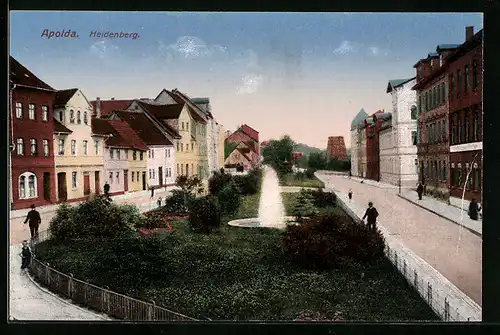 AK Apolda /Th., Heidenberg, Strassenpartie