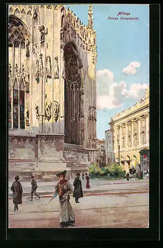 Künstler-AK Milano, Piazza Camposanto