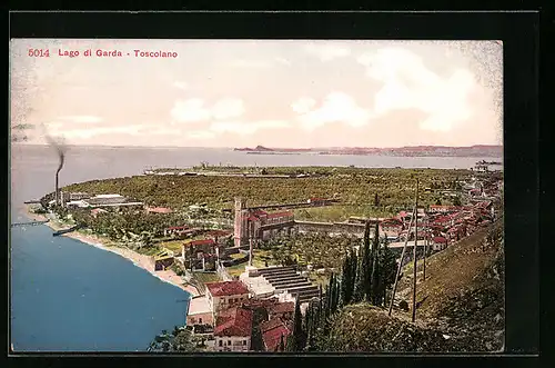 AK Toscolano, Gesamtansicht vom Berg gesehen