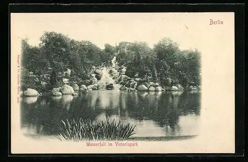 AK Berlin-Kreuzberg, Wasserfall im Victoriapark