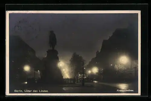 AK Berlin, Unter den Linden bei Nacht