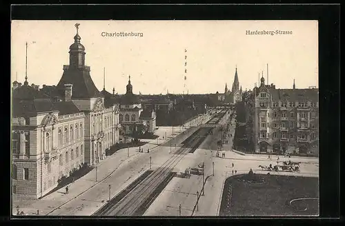 AK Berlin-Charlottenburg, Hardenbergstrasse aus der Vogelschau