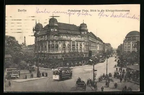 AK Berlin, Potsdamer Platz mit Königgrätzerstrasse