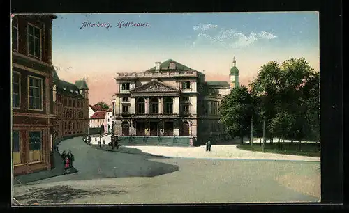 AK Altenburg, Strassenpartie mit Hoftheater
