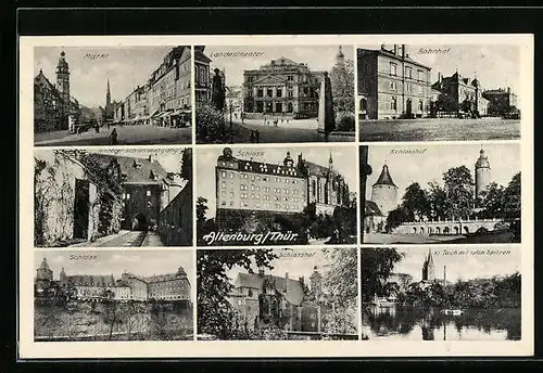 AK Altenburg /Thür., Bahnhof, Schloss, Markt