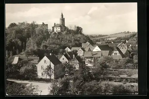 AK Posterstein /Kr. Schmölln, Ortspartie mit Fachwerkhäusern