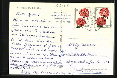 AK Posterstein /Kr. Schmölln, Ortspartie mit Fachwerkhäusern