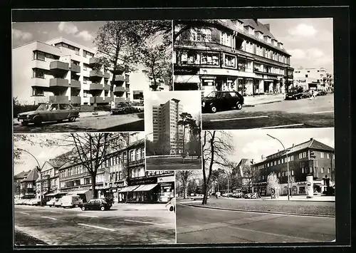 AK Berlin-Grunewald, Platz am Roseneck, Hochhaus