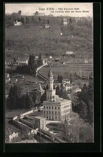 AK Orta San Giulio, Villa fraccassi Ratti con Cocciola vista dal Sacro Monte