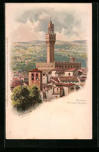 Künstler-AK Firenze, Palazzo Vecchio