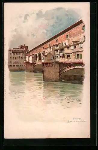 Künstler-AK Firenze, Ponte vecchio